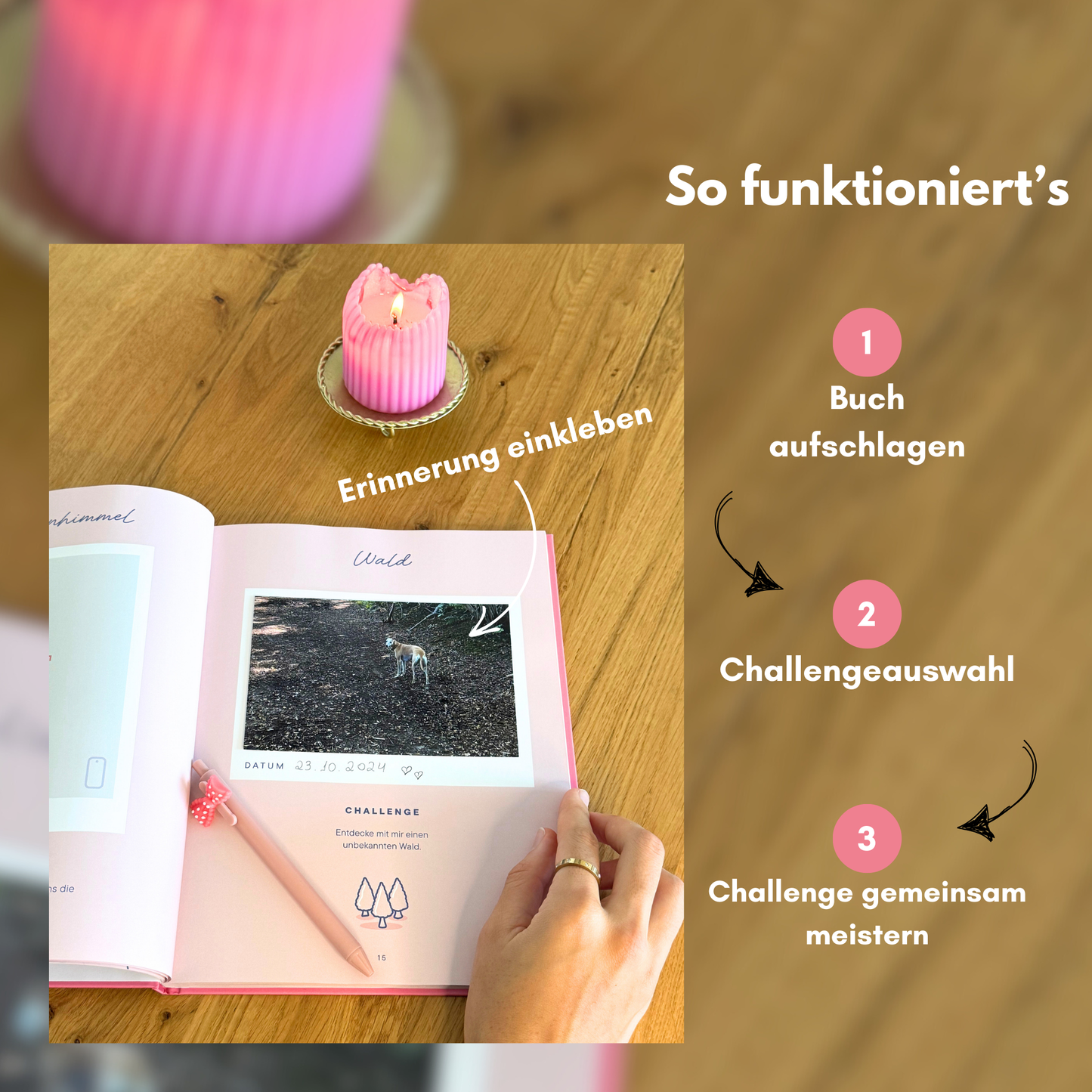 Challengebuch - Hunde Edition in Rosa